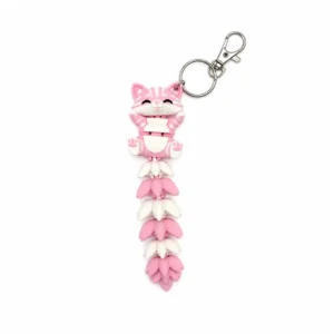 Flexi kat sleutelhanger met bewegende staart en sleutelring