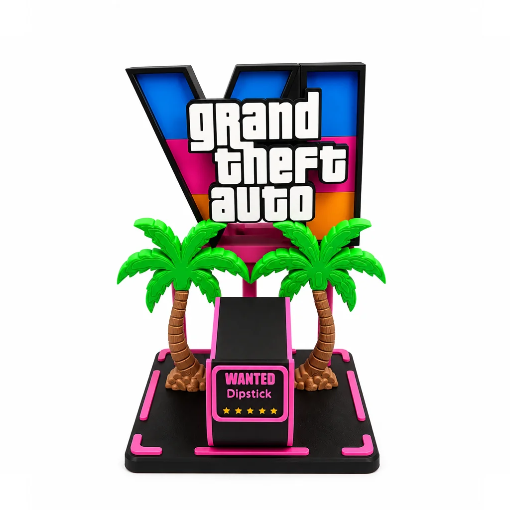 GTA VI geïnspireerde controller stand met gepersonaliseerde gamertag voor PS5 en Xbox controller